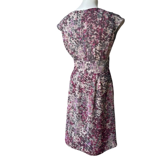 Banana Republic V-Neck Cap Sleeve Smocked Waist Chiffon Dress, Sz 2 - Picture 6 of 15